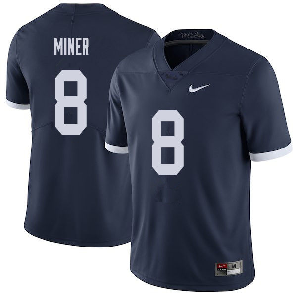 NCAA Nike Men's Penn State Nittany Lions Jordan Miner #8 College Football Authentic Throwback Navy Stitched Jersey JIY4898EQ